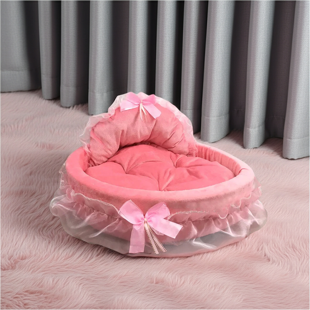 Enchanté Oval Lace Princess Dog Bed