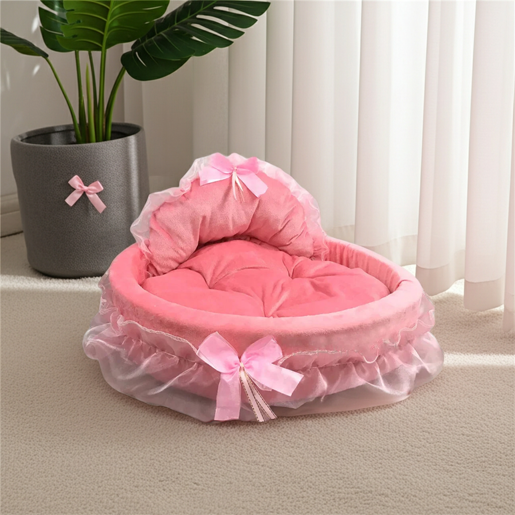 Enchanté Oval Lace Princess Dog Bed
