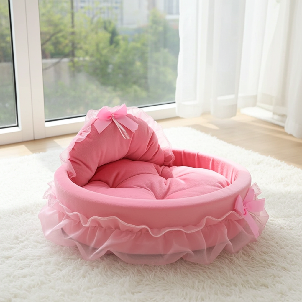 Enchanté Oval Lace Princess Dog Bed